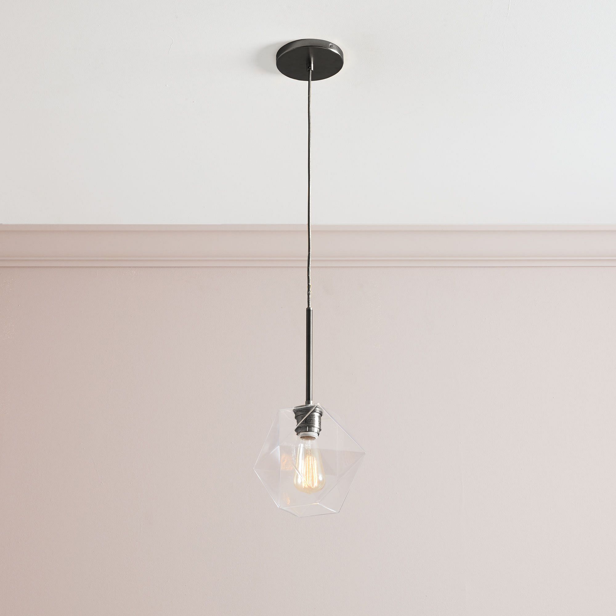 Talvior Faceted Pendant Light – Adjustable Glass Light Fixture