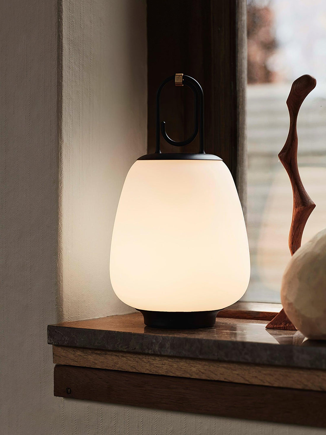 Lantern Table Lamp - USB Rechargeable Nordic Light for Indoor & Patio