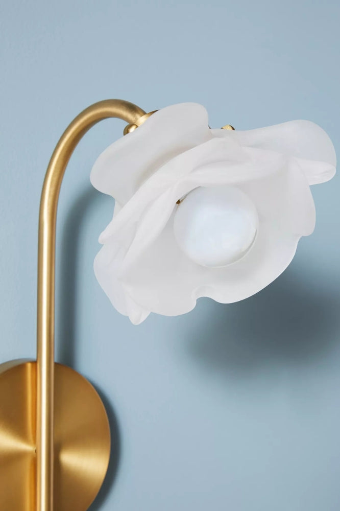 Revalis Glass Flower Vanity Sconce – Modern Floral Wall Light