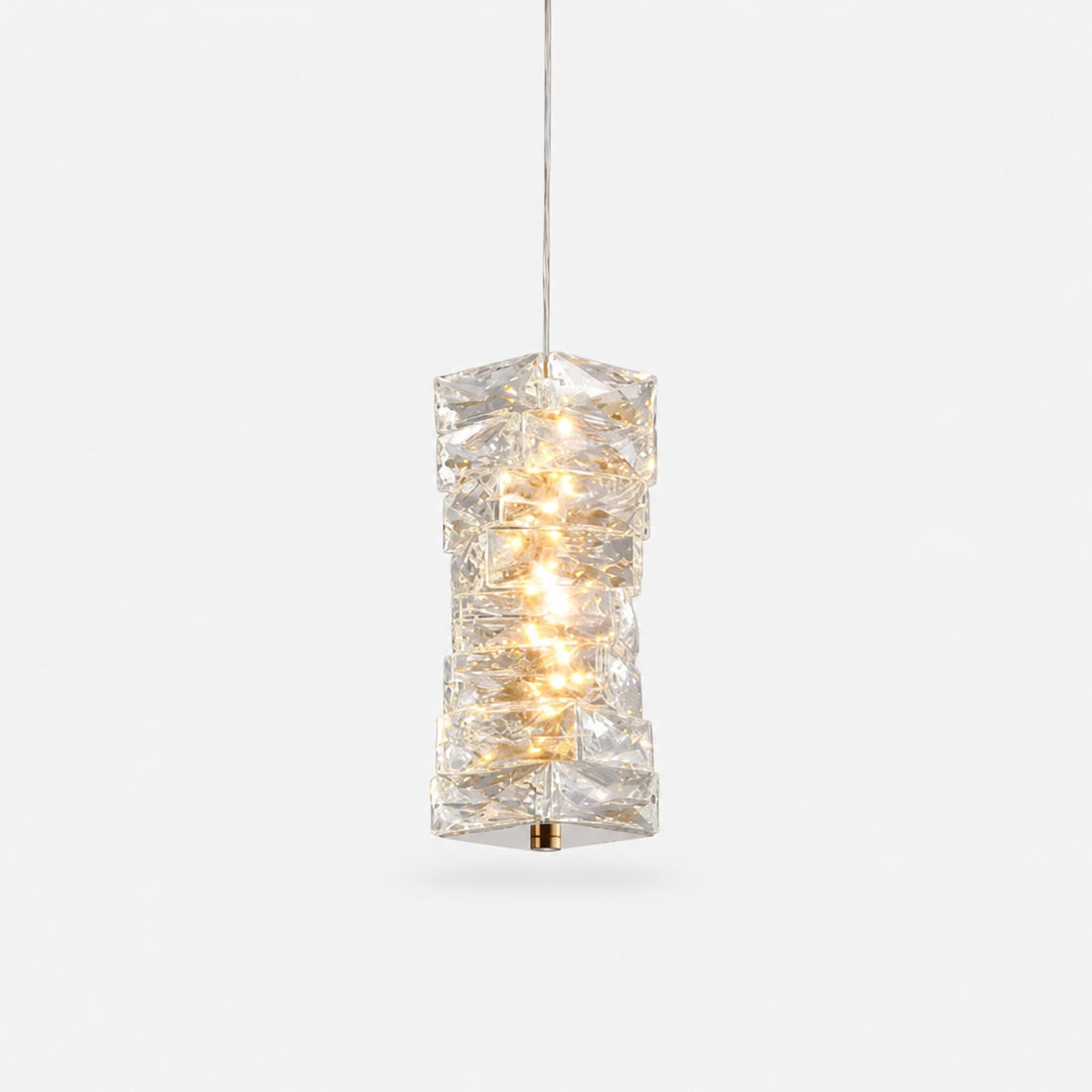 Sculptural Crystal Column LED Pendant Light