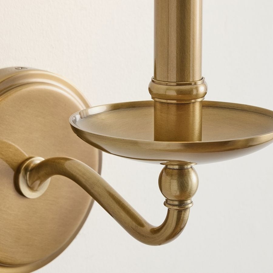 Tela Classic Iron Candle-Arm Wall Sconce – Rustic Metal Single or Double Fixture for Hallway and Dining