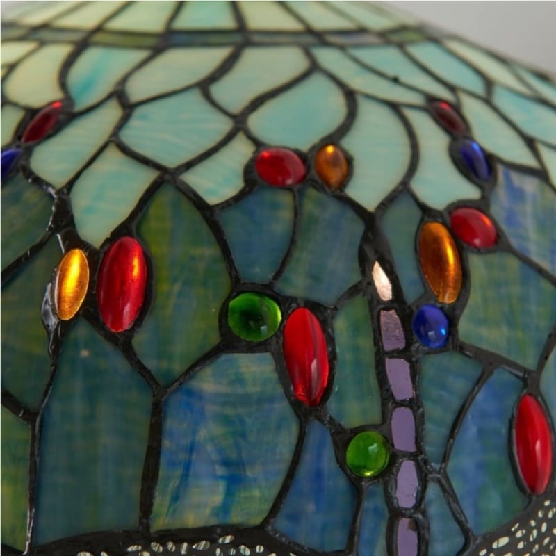 TiffStar Art Glass Floor Lamp with Ornamental Pattern Shade – Standing Light for Living Rooms