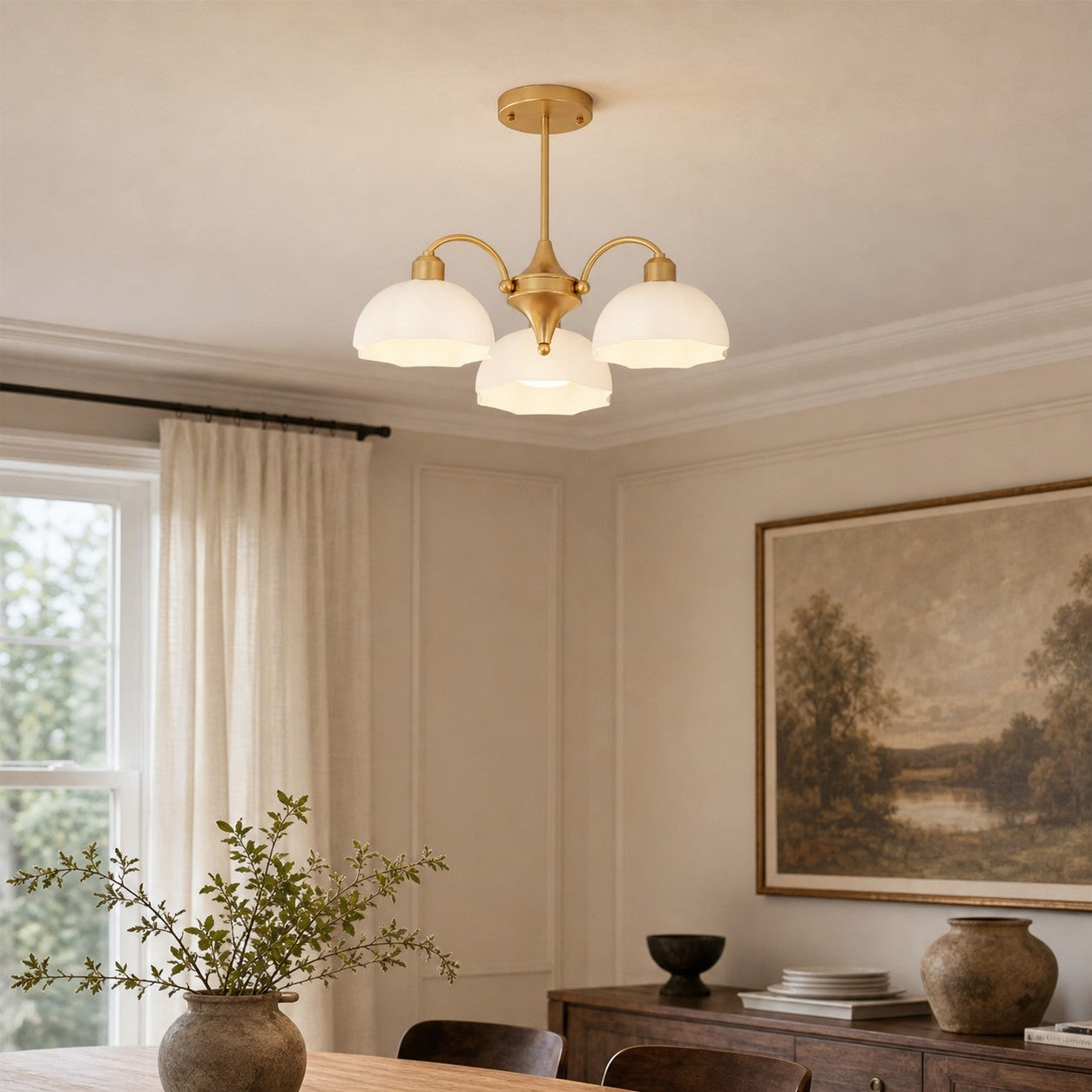 Milk Glass Chandelier