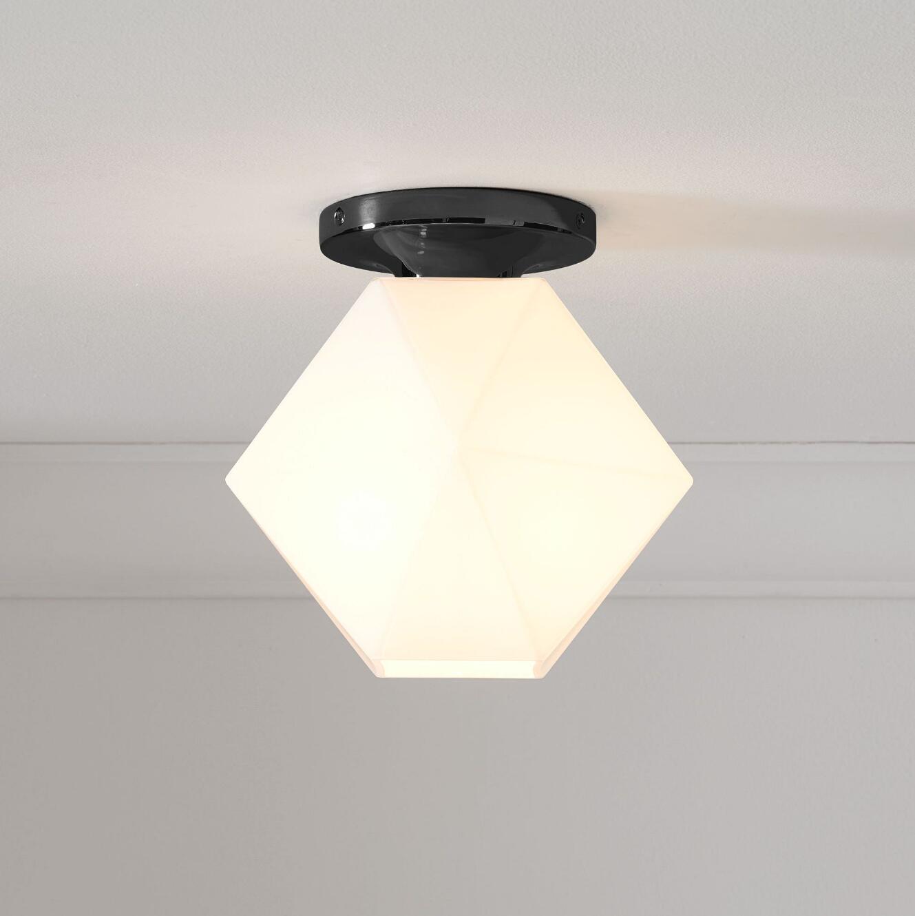 Talvior Sculptural Flush Mount Ceiling Light – Faceted Glass for Modern Interiors