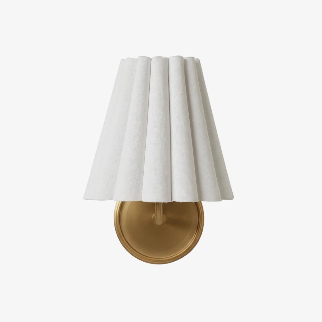 Ruffmeto Fabric Wall Sconce – Featuring Pleated Detailing on a Sculptural Metal Frame for Study or Hallway