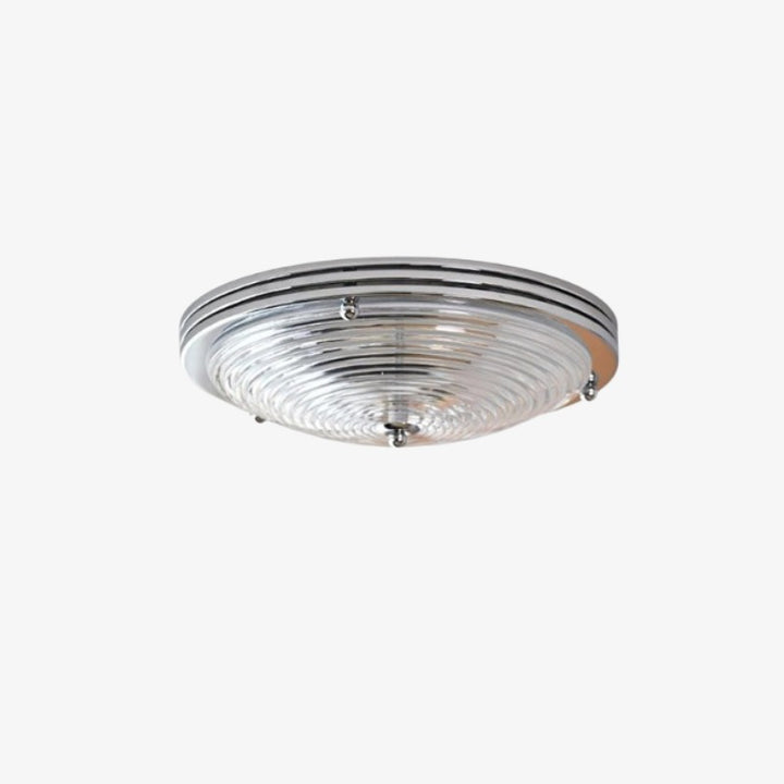 Gewelltes Glas-Deckenleuchte mit Aufsatz