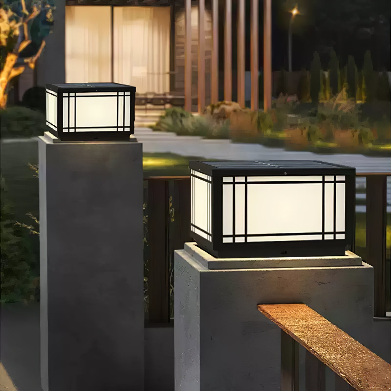 Solar Cube Laterne Außenlampe - Moderne Garten &amp; Terrasse Ambientebeleuchtung