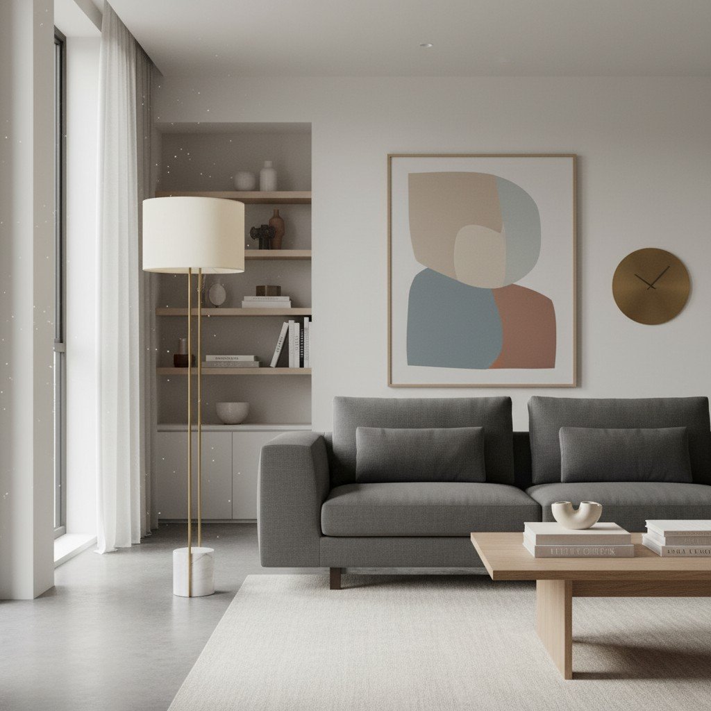 Luma Minimalist Industrial Table Lamp and Floor Lamp – Metal Frame with Soft Fabric Shade for Home and Office