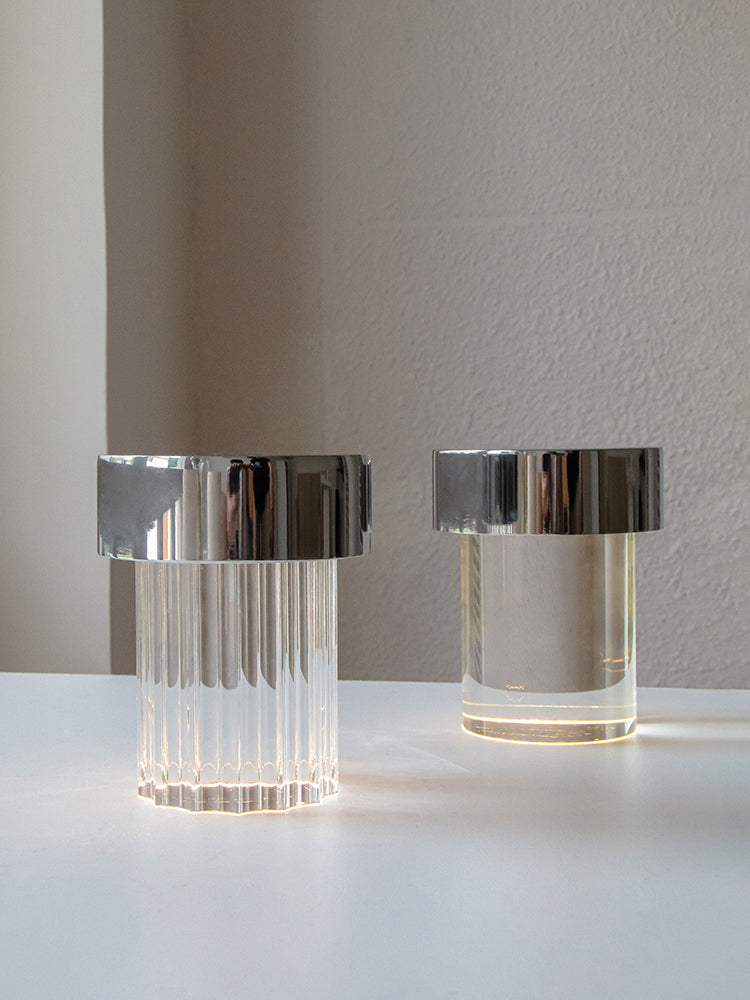 Tragbare Tischlampe – wiederaufladbare Glaslampe für Wohnzimmer und Schreibtisch