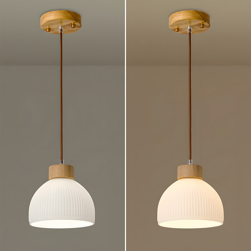 Glass Bowl Pendant Light - Creative Bedroom Lamp Fixture
