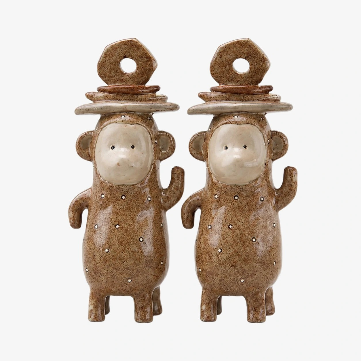 Monkey Bookends resin sculpture pair