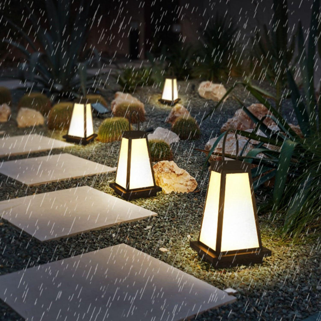 Tragbare Außenlampe – Gartenfertig – Dezente Anmut