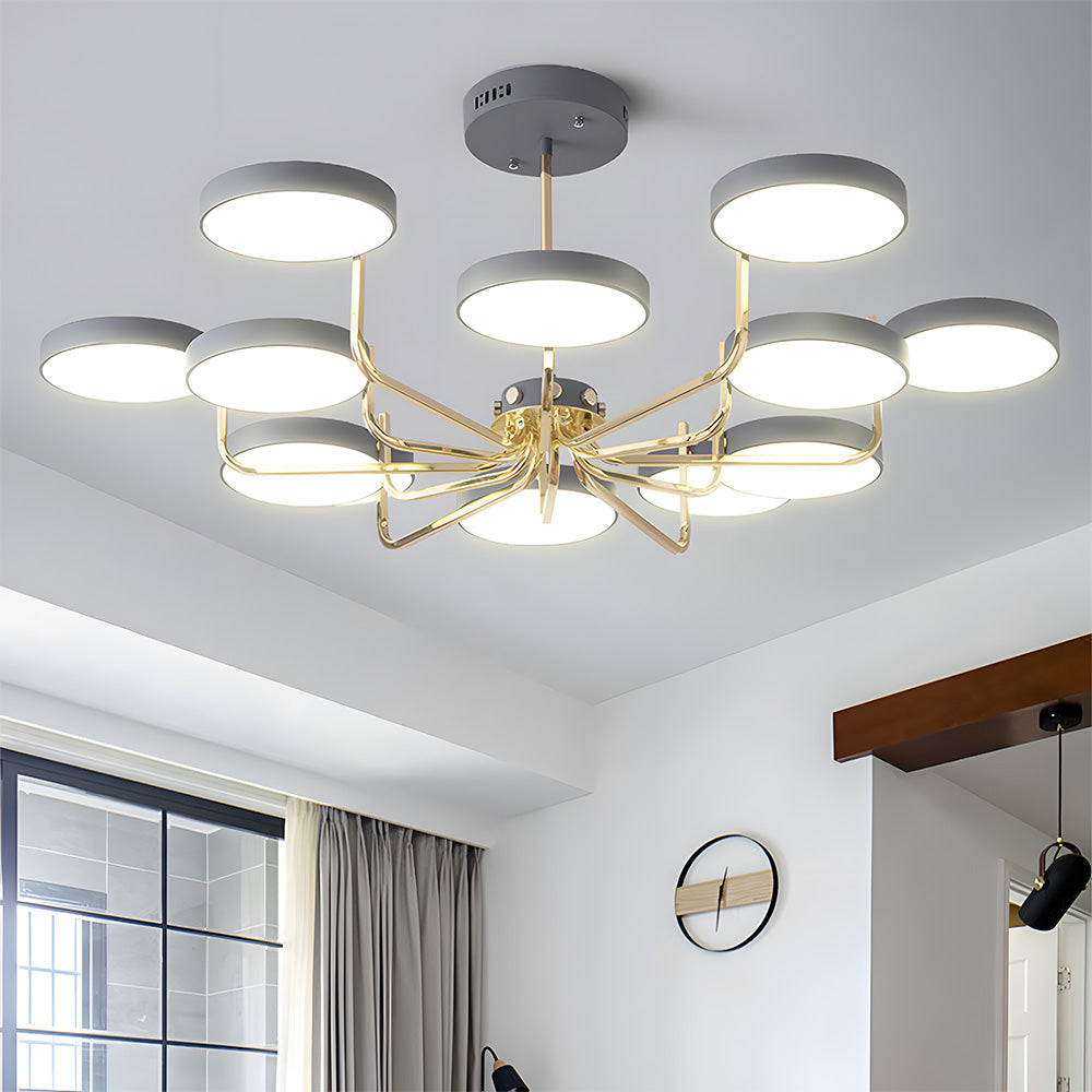 Disc Branch Iron Ceiling Lamp - Nordic Creative Light for Living Room
