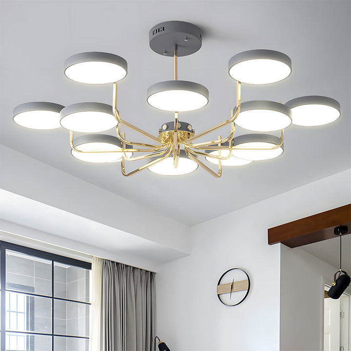 Disc Branch Iron Ceiling Lamp - Nordic Creative Light for Living Room