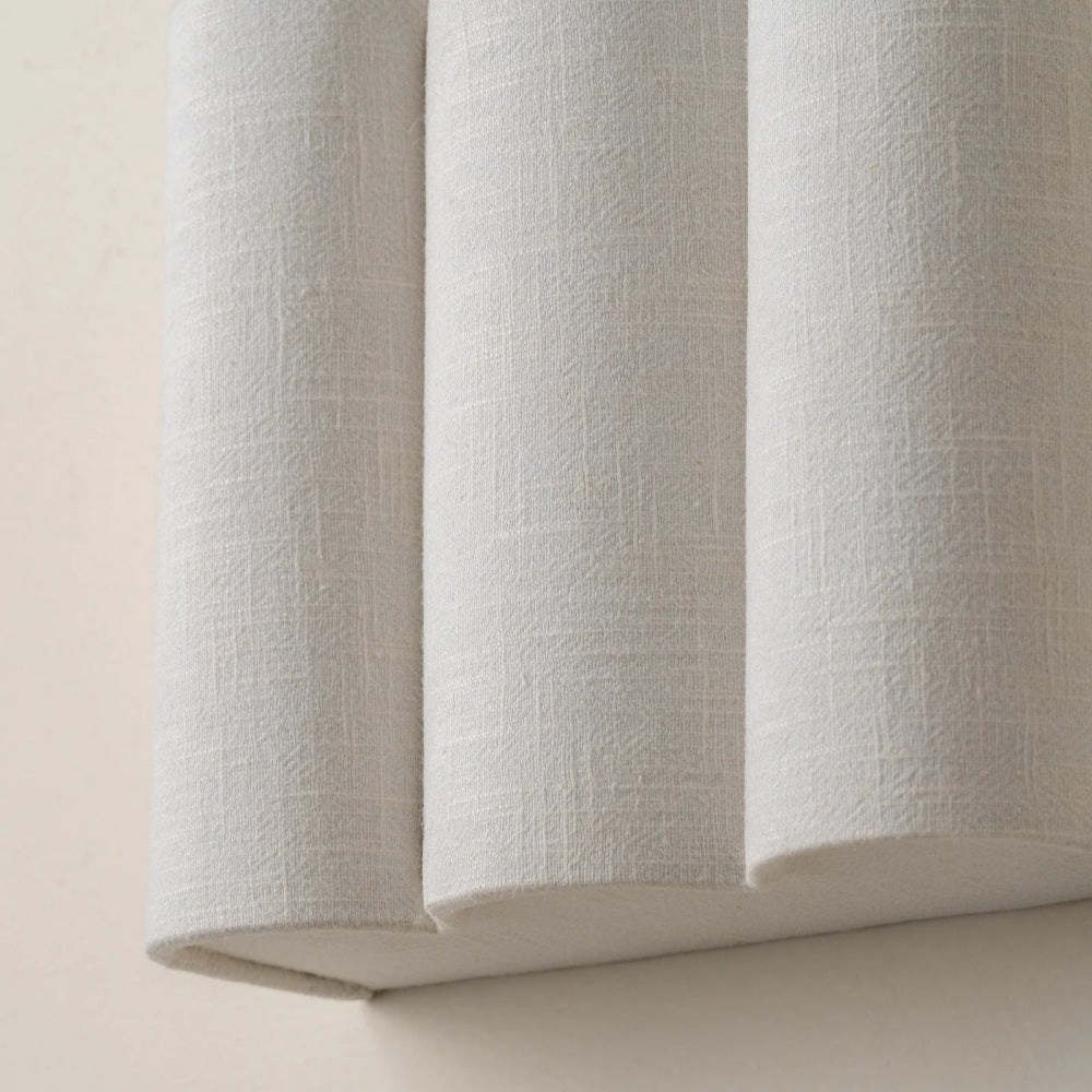 Linbron Linen Wall Sconce Natural Fabric Shade Modern Wall Light for Bedroom