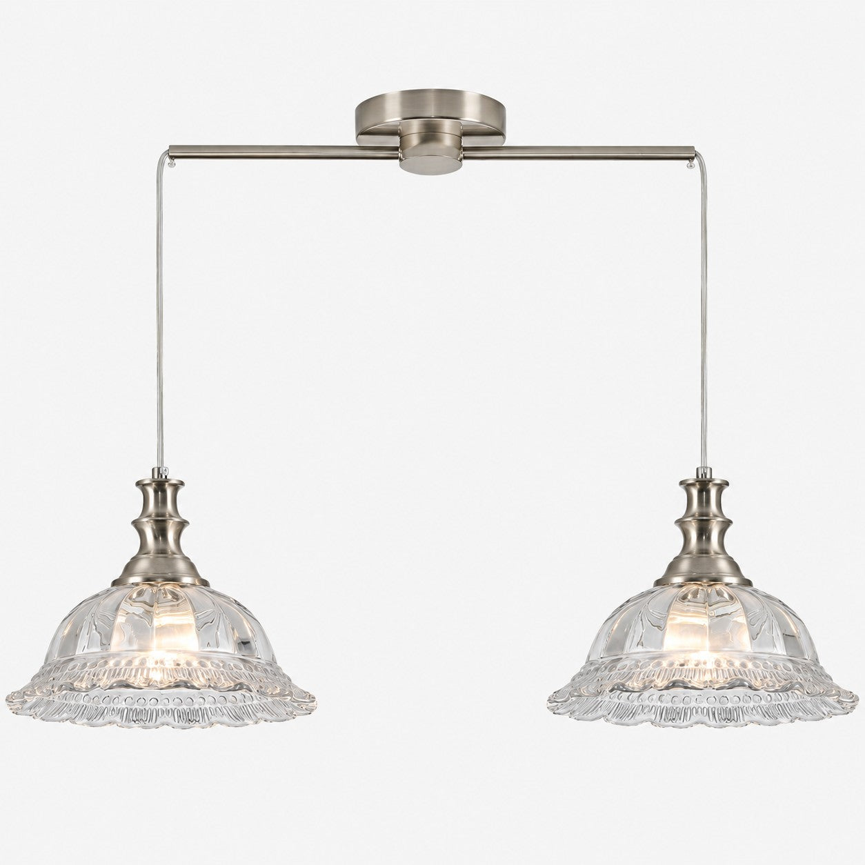 Vintage Fluted Glass Pendant Light for Kitchen & Dining