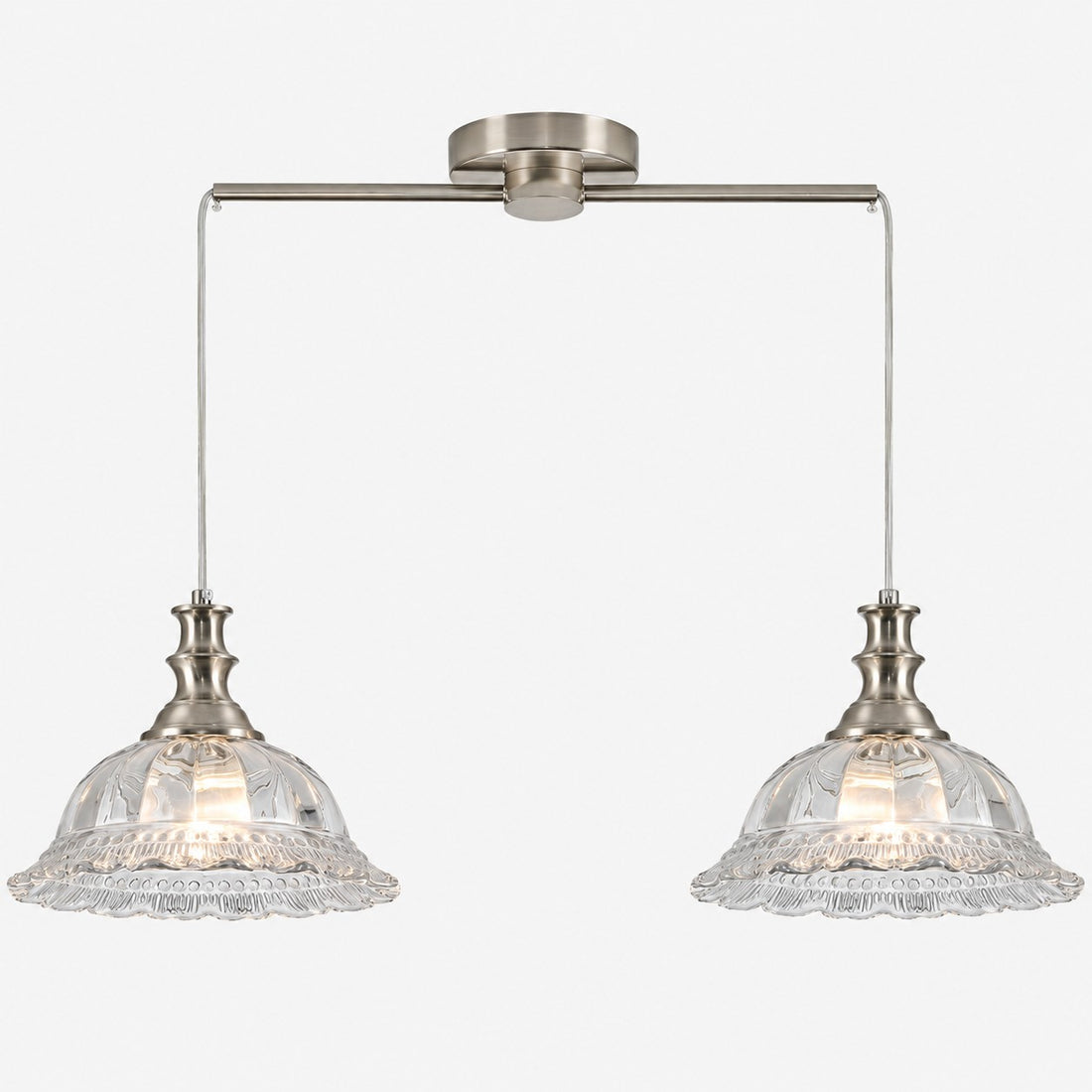 Vintage Fluted Glass Pendant Light for Kitchen & Dining