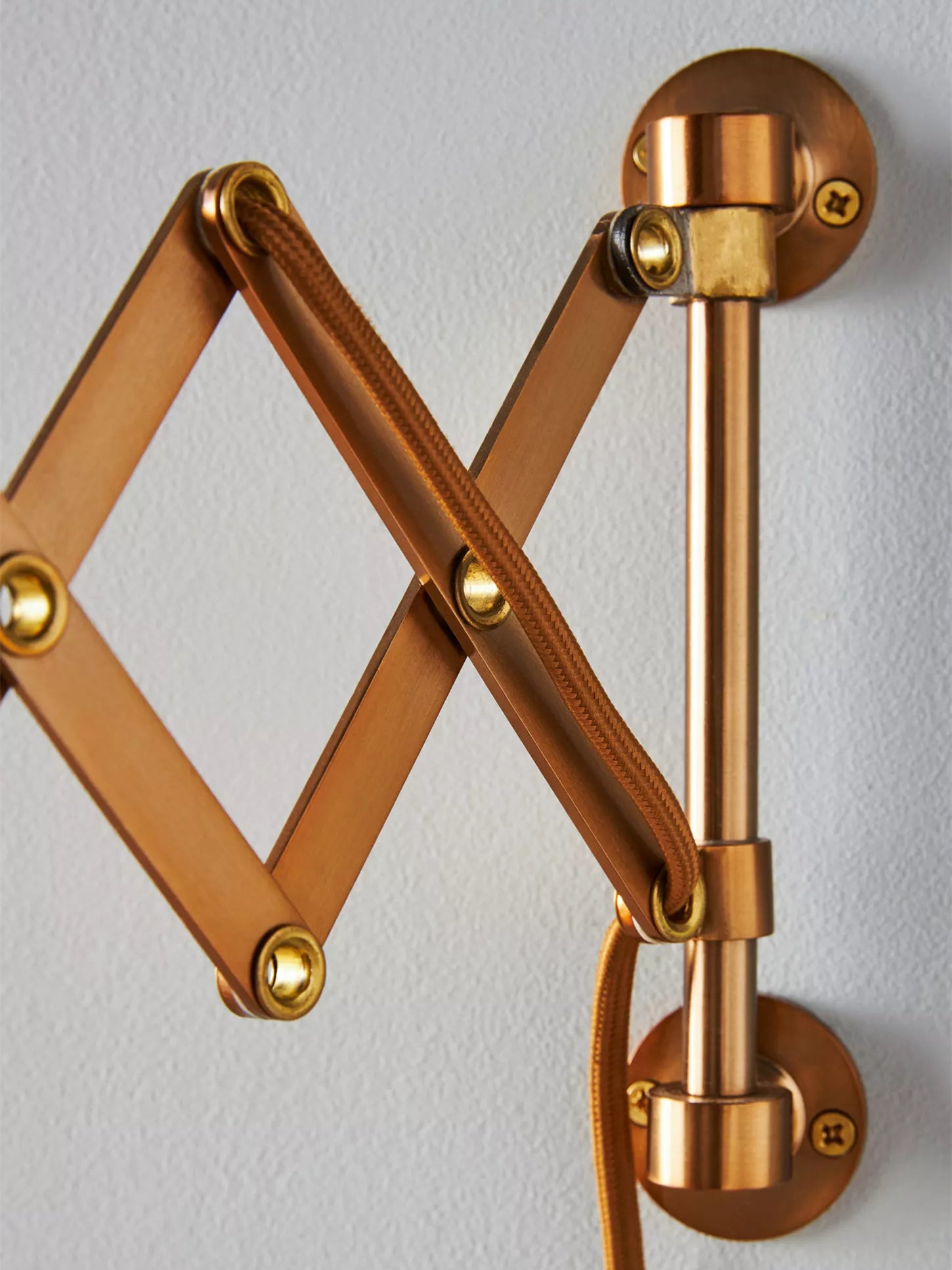 Furium Scalloped Accordian Plug-In Sconce - Brass Wall Light Elegance