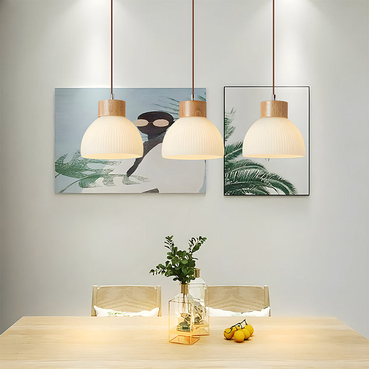 Glass Bowl Pendant Light - Creative Bedroom Lamp Fixture
