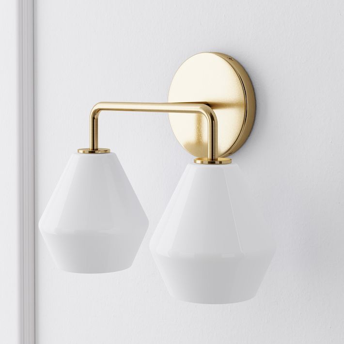 Merin Multi Head Frisiertisch-Wandleuchte - Skulpturale Lampe aus Metall und Glas