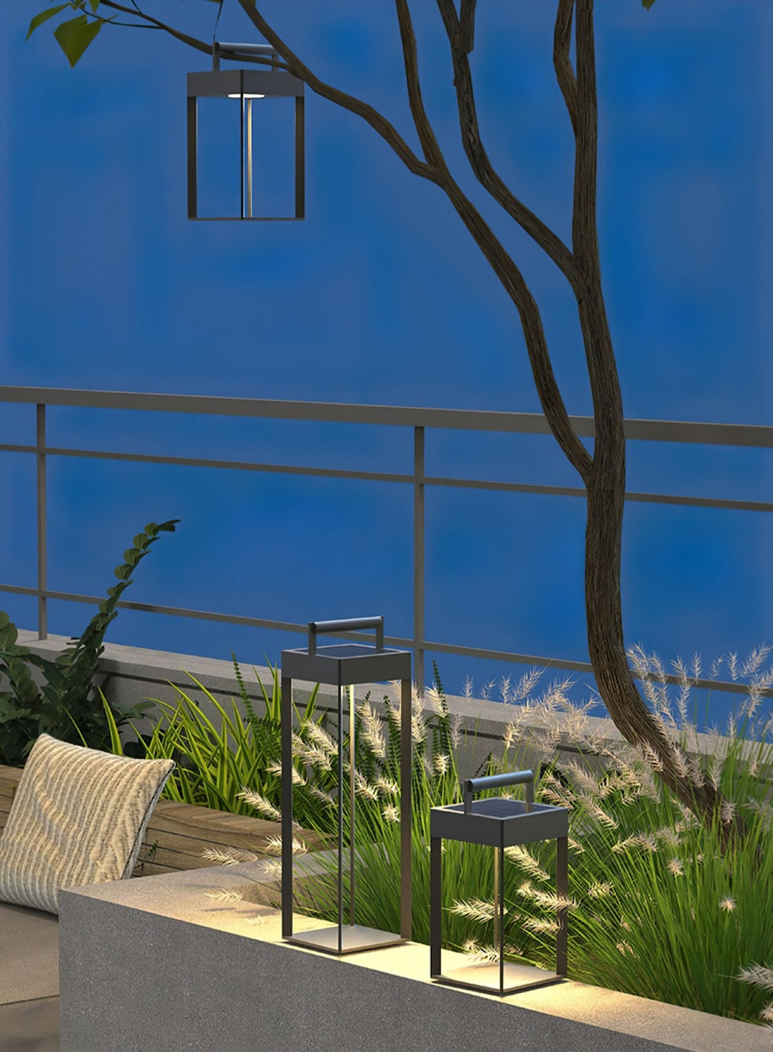 Solarlaterne Außenlampe - Geometrisches LED-Licht für Garten &amp; Terrasse
