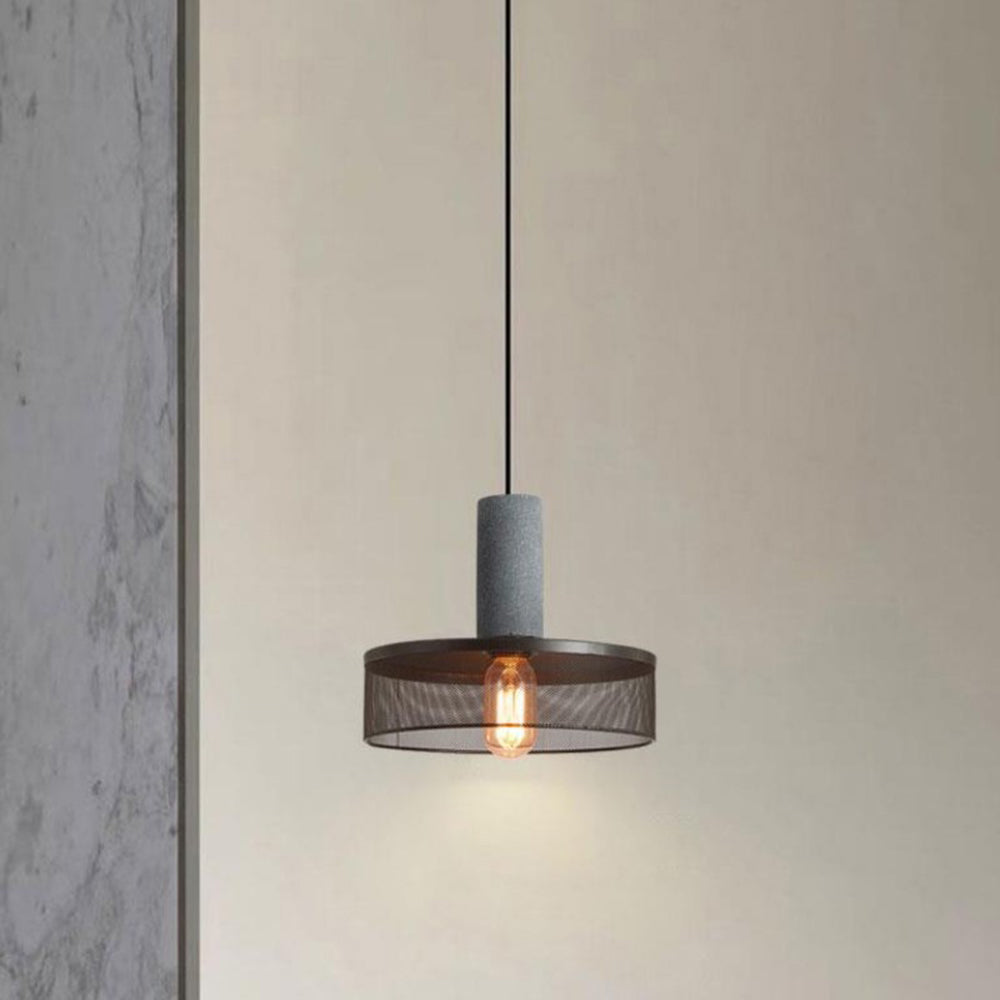 Iron Pendant Light - Modern Grey Industrial Hanging Lamp