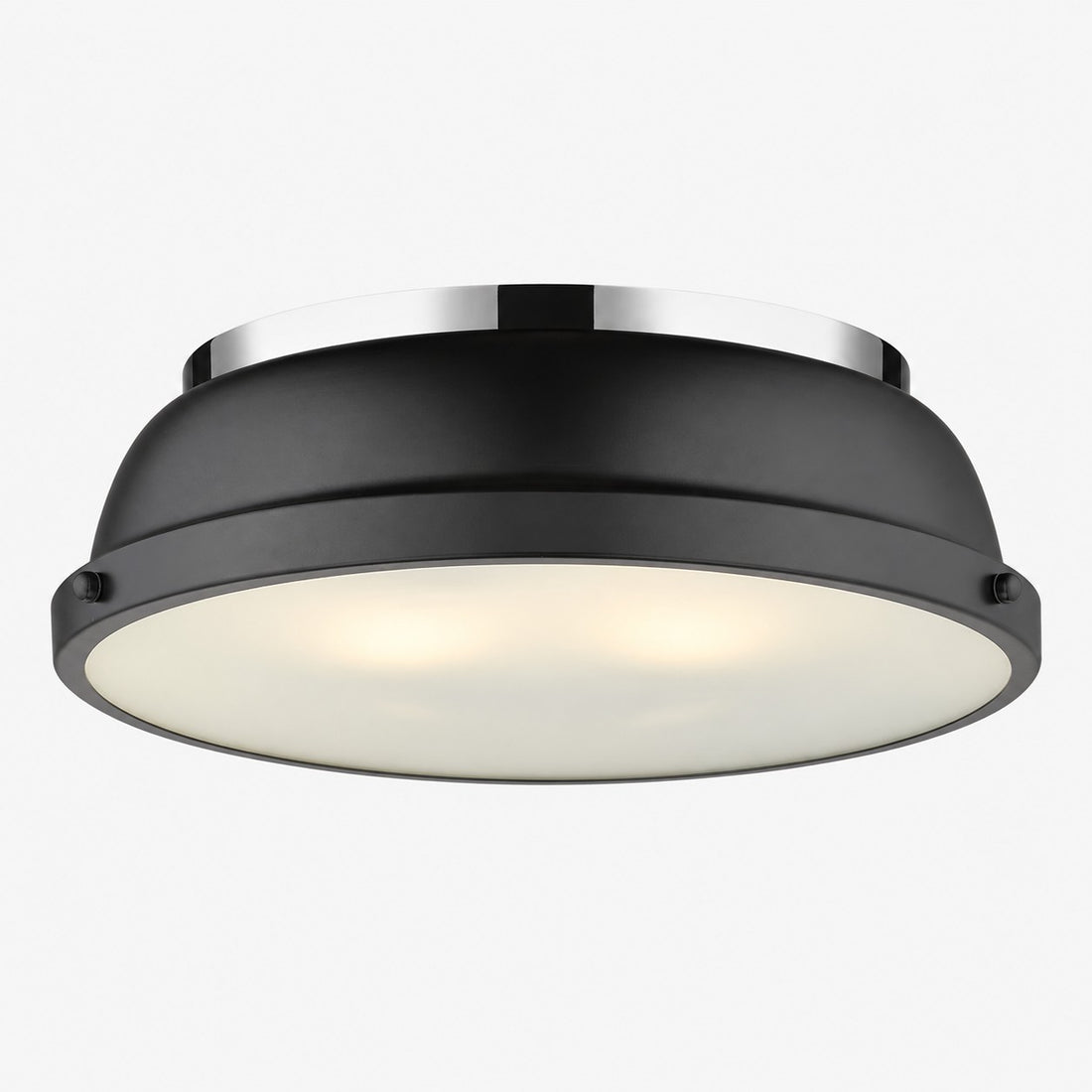 Metal Flush Mount Ceiling Fixture with Frosted Diffuser