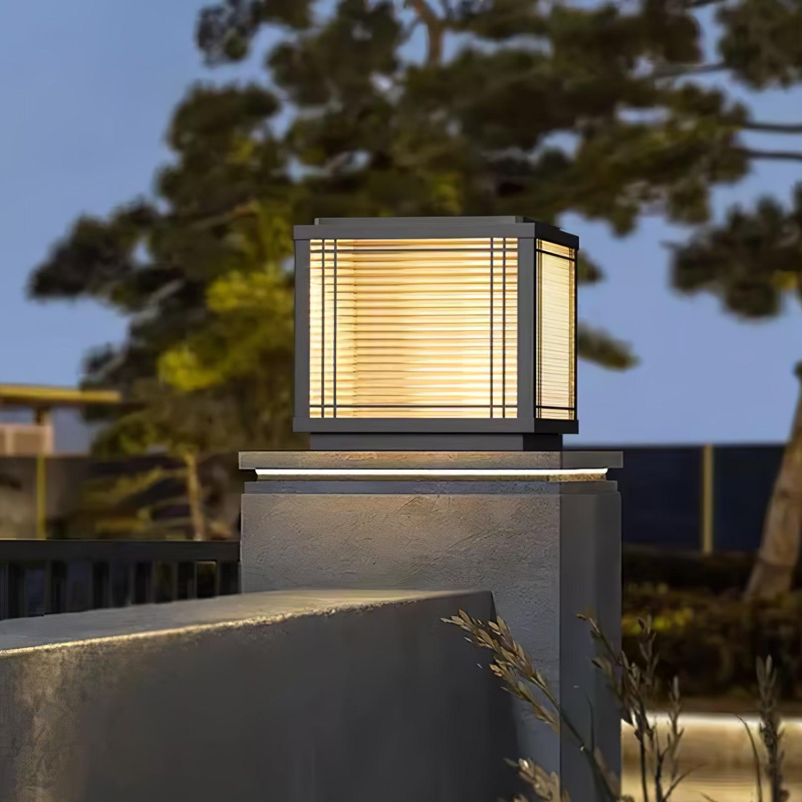 Outdoor Post Light - Solar Stainless Steel Lamp for Deck & Garden Use