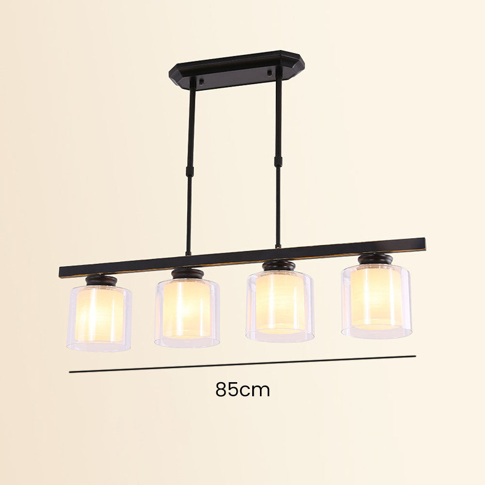 Kitchen Island Pendant Light - Modern Adjustable Height Glass Lighting