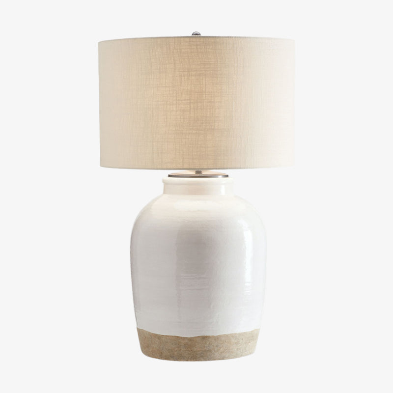 Mello Contemporary Table Lamp - Textured Ceramic Base for Living Room and Office