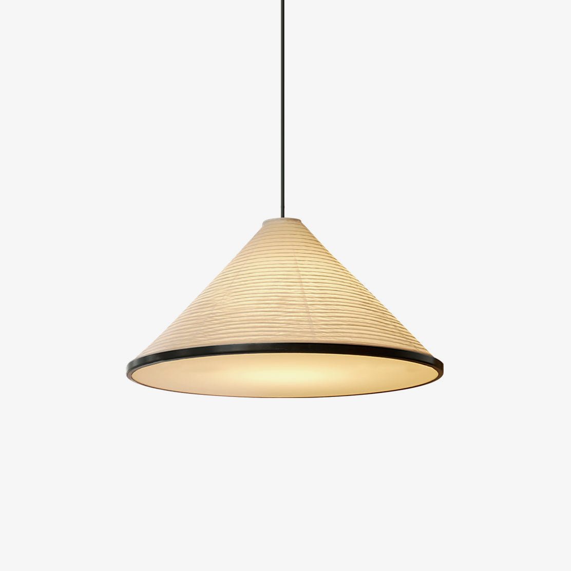 Washi Paper Pyramid Pendant Lamp - Handcrafted Light for Living Room