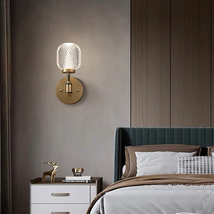 Antique Crystal Wall Lamp - Acrylic Fixture for Bedroom