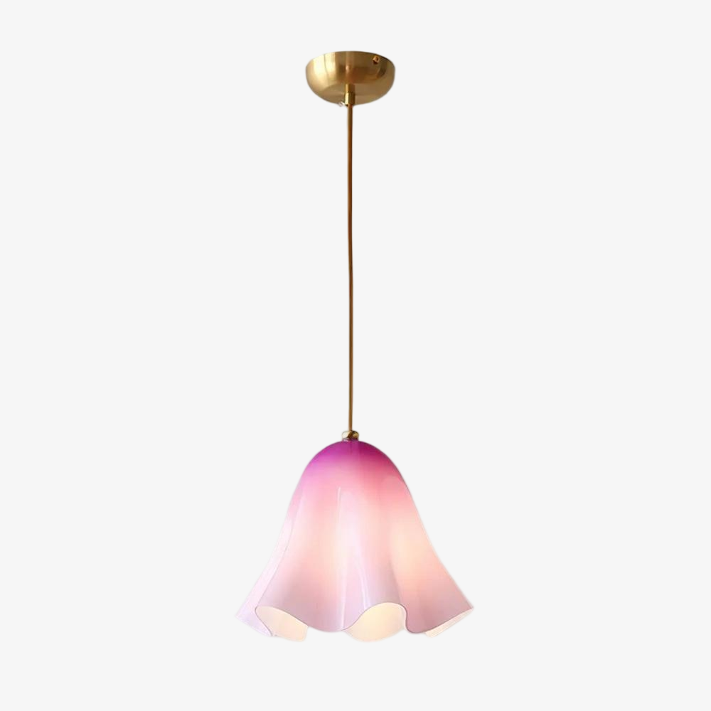 Bellina Kunstvolle Glas-Pendelleuchte – Moderne, von Blüten inspirierte Hänge-Deckenlampe