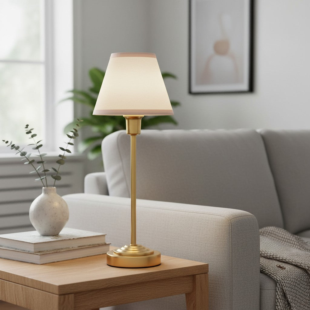 Bronzuno Textured Fabric Desk Lamp – Modern Metal Base Lighting for Offices or Lounges
