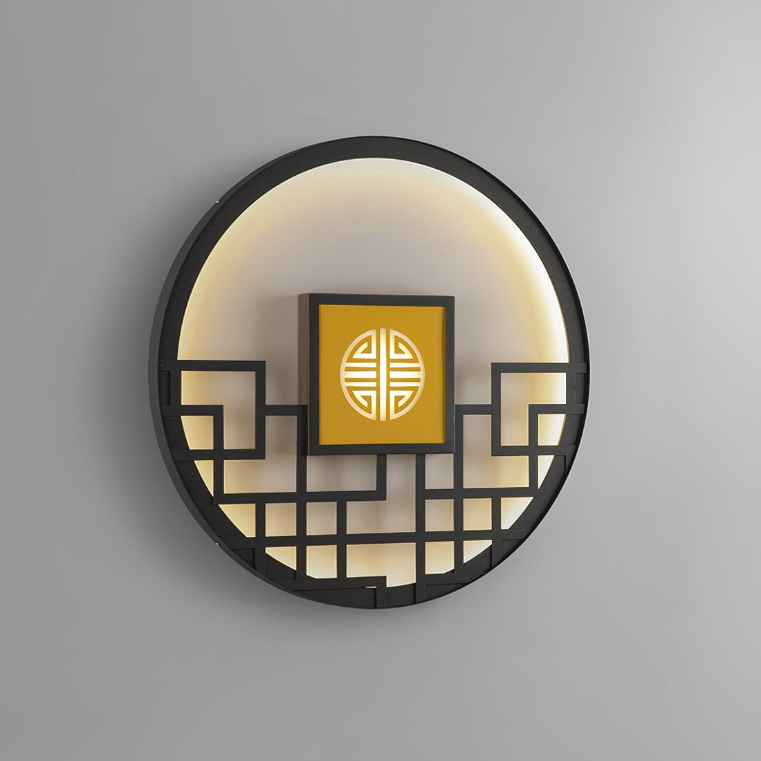 Classic Round Outdoor Light -  Hollow Pattern Wall Decor Lamp