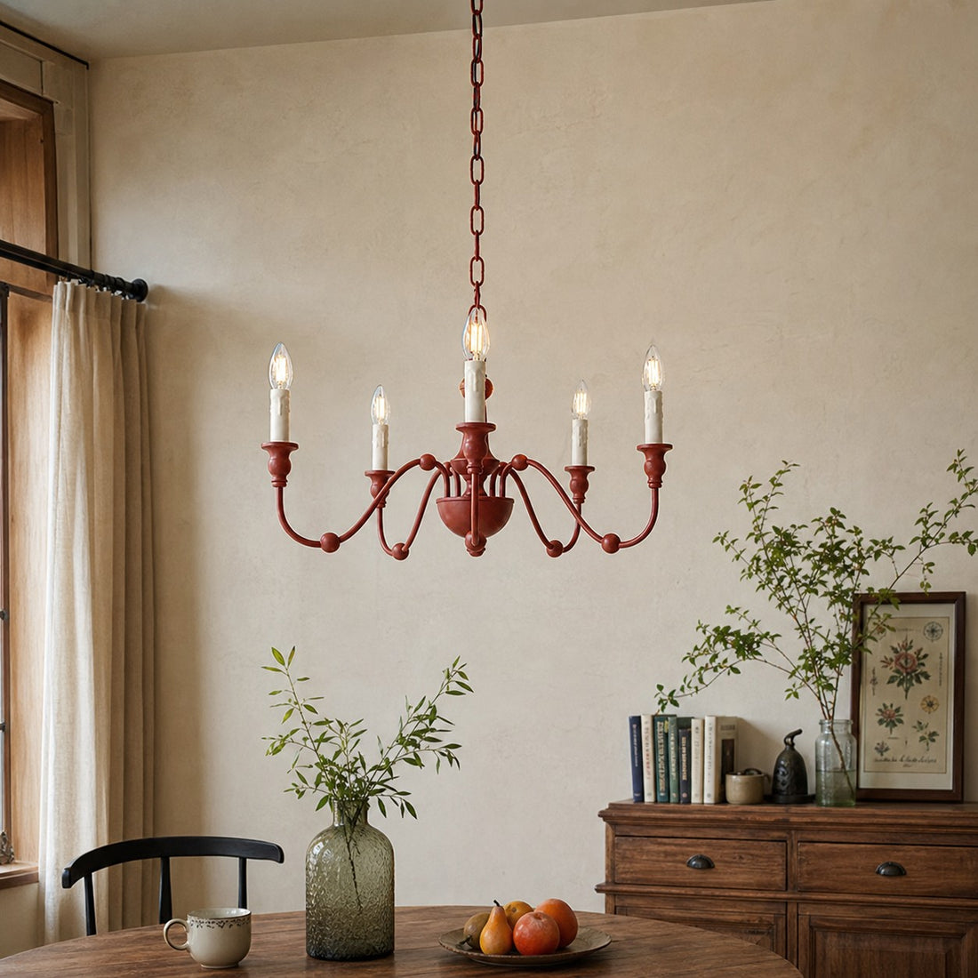 Five-Light Iron Candle Chandelier
