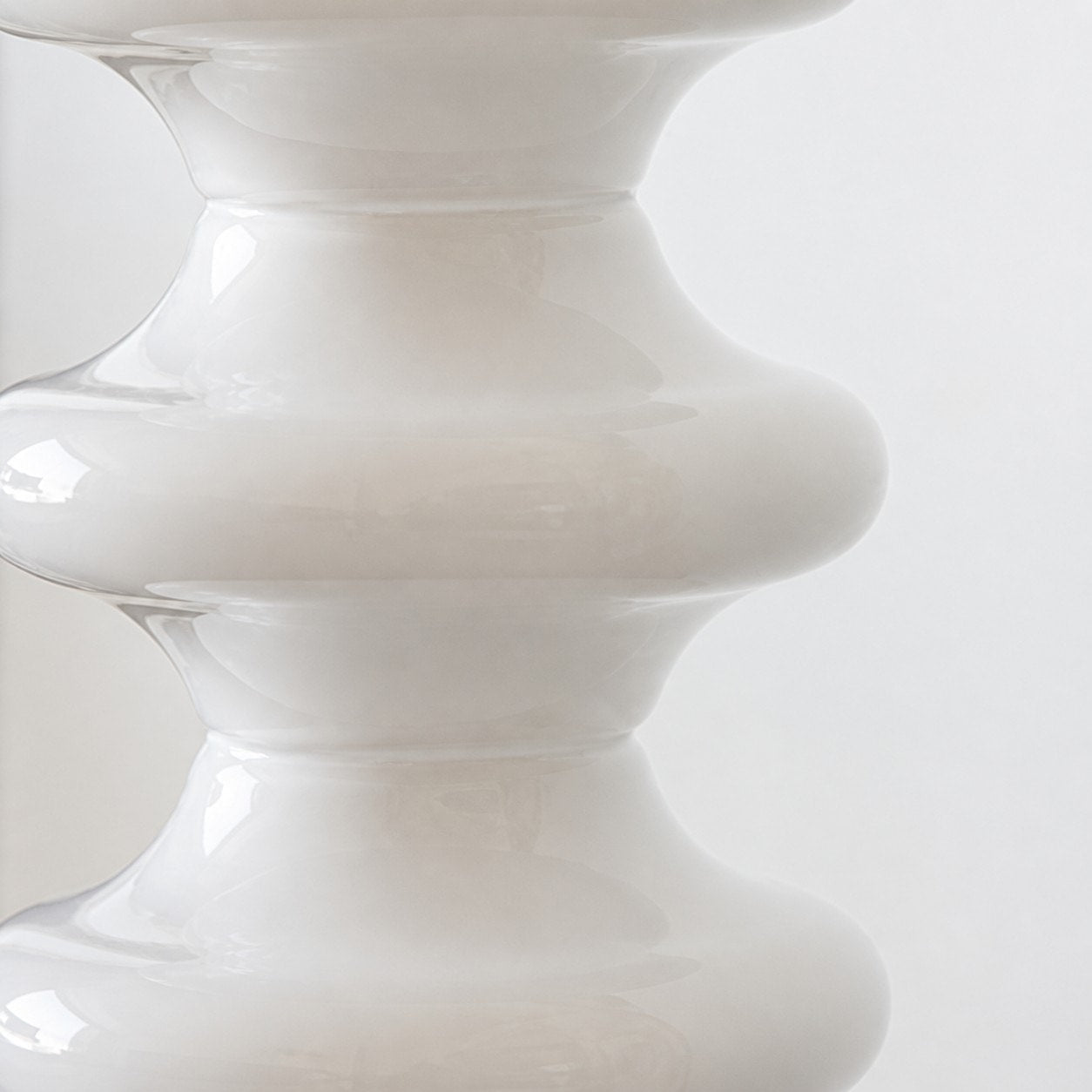Layered white opal glass contour detail