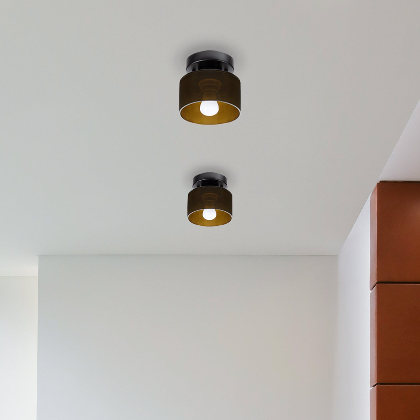 Bauhaus Glas Deckenleuchte - Minimalistische Mini Design Lampe für den Flur