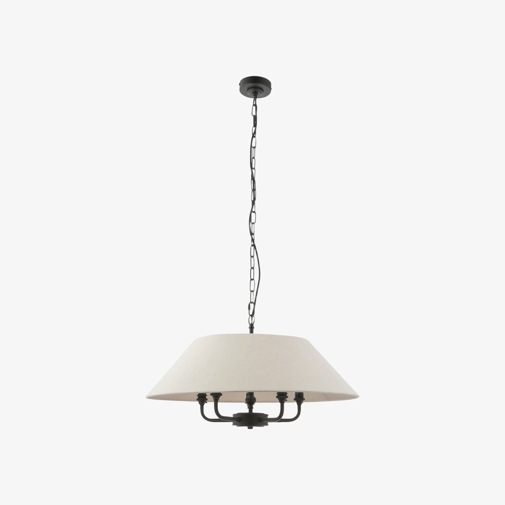 Zevatik Pendant Lamp with Linen Shade – Classic Multi-Light Design for Dining and Living