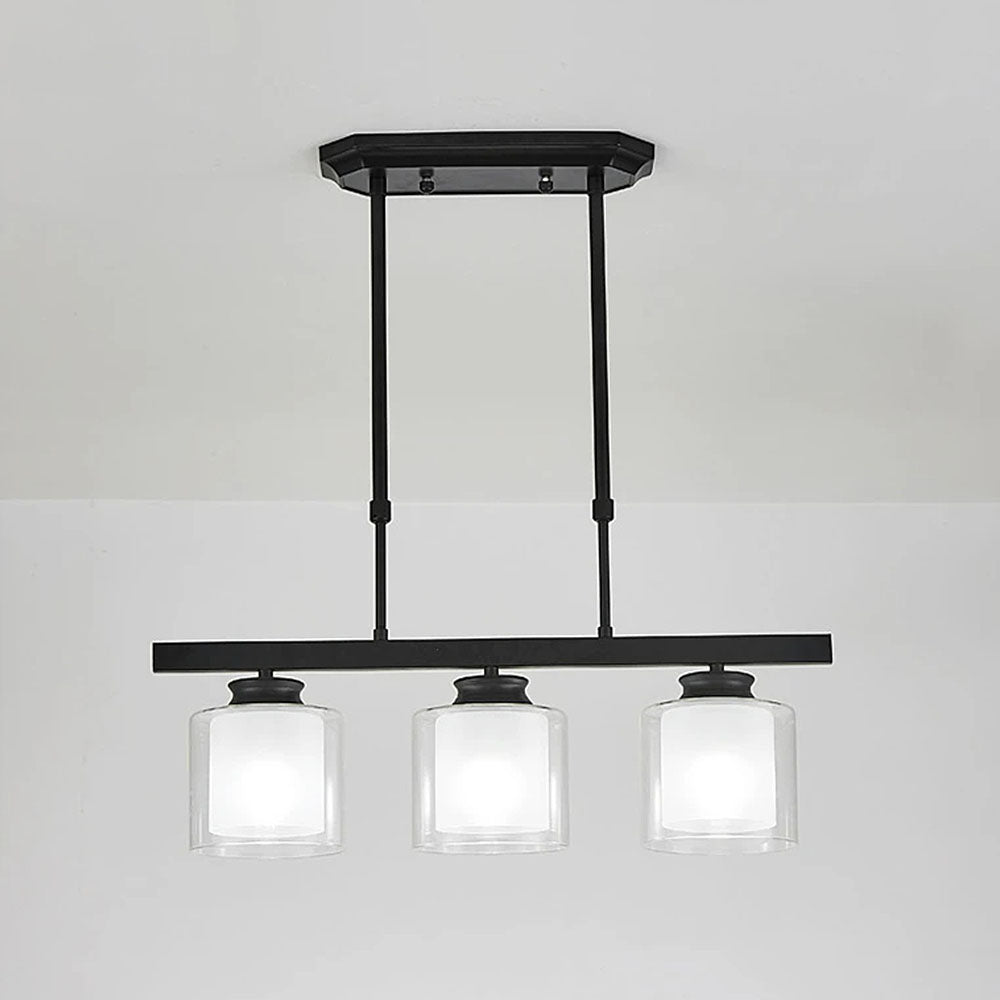 Kitchen Island Pendant Light - Modern Adjustable Height Glass Lighting