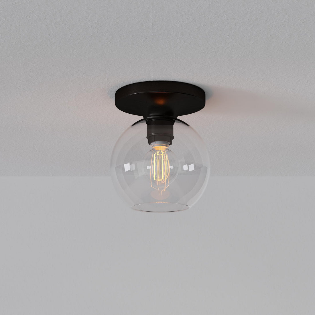 Selvion Modern Globe Ceiling Lamp - Damp-Rated Bathroom Lighting - Luxe Glass Shade