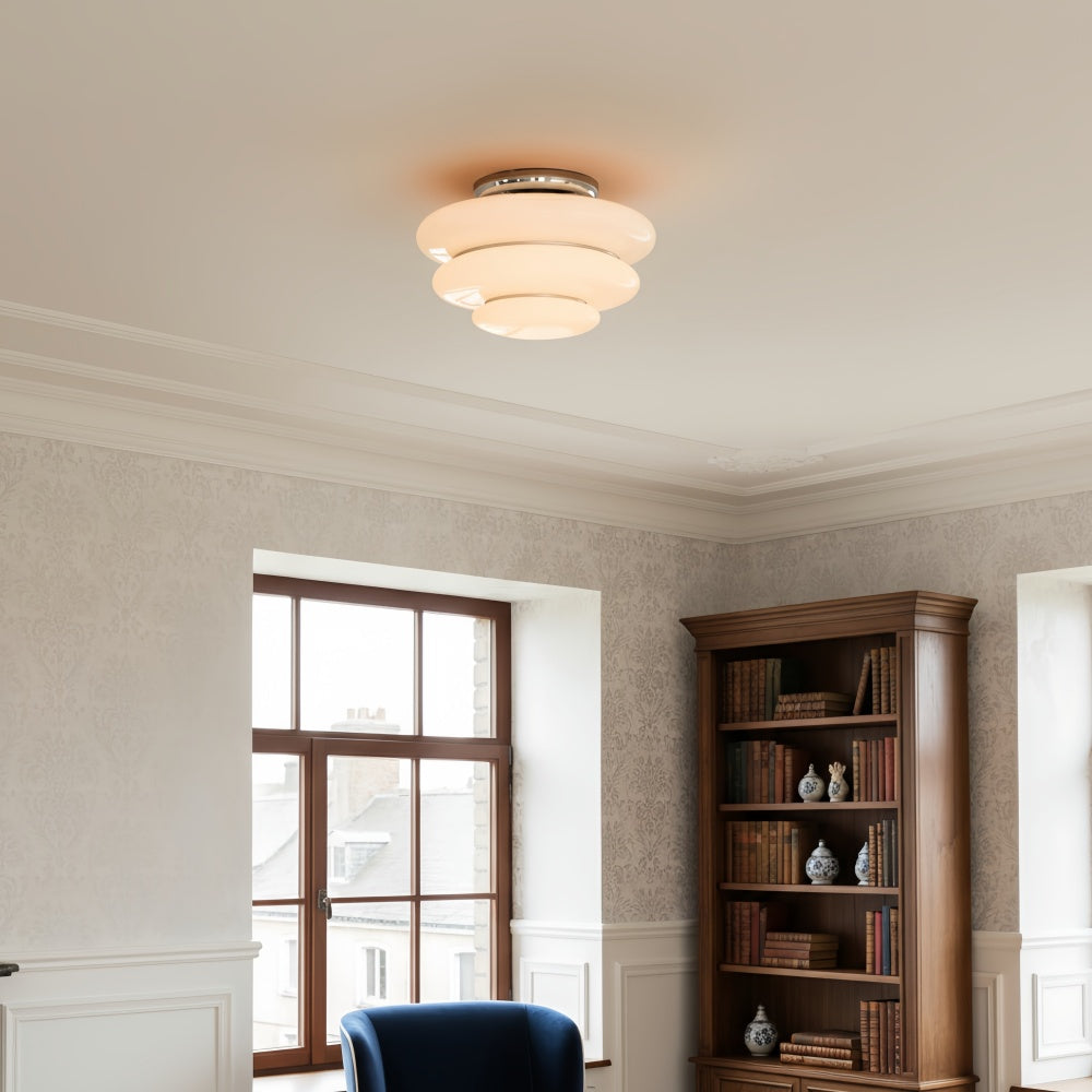 Cirren Contemporary Geometric Ceiling Lamp with Layered Rings - Stylish Modern Lighting for Dining Room