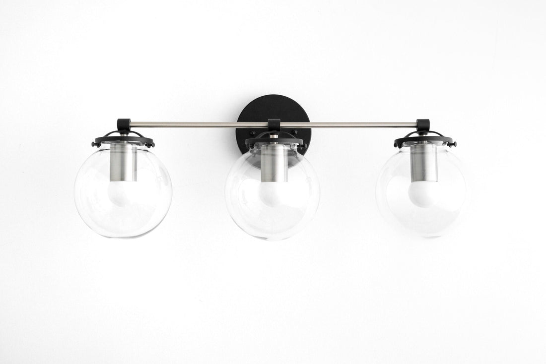 Glorica Glass 3 Shade Globe Vanity Light - Soft Bathroom Light Fixture