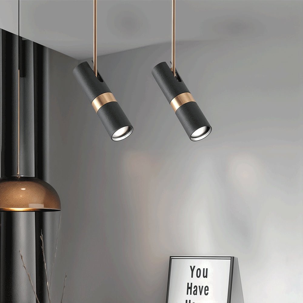 Black And Gold Metal Hardwired Pendant Light