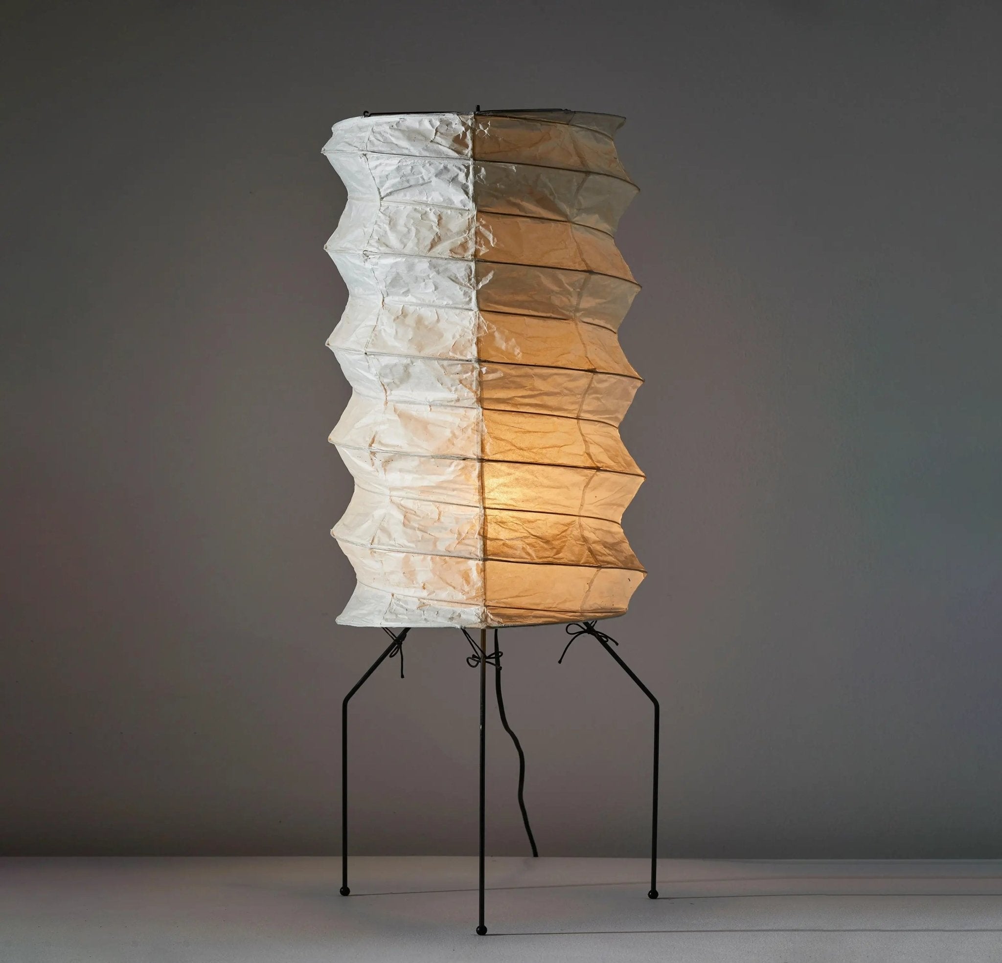 Japandi-Style Floor Lamp - Rice paper Pleated Lamp for Bedroom