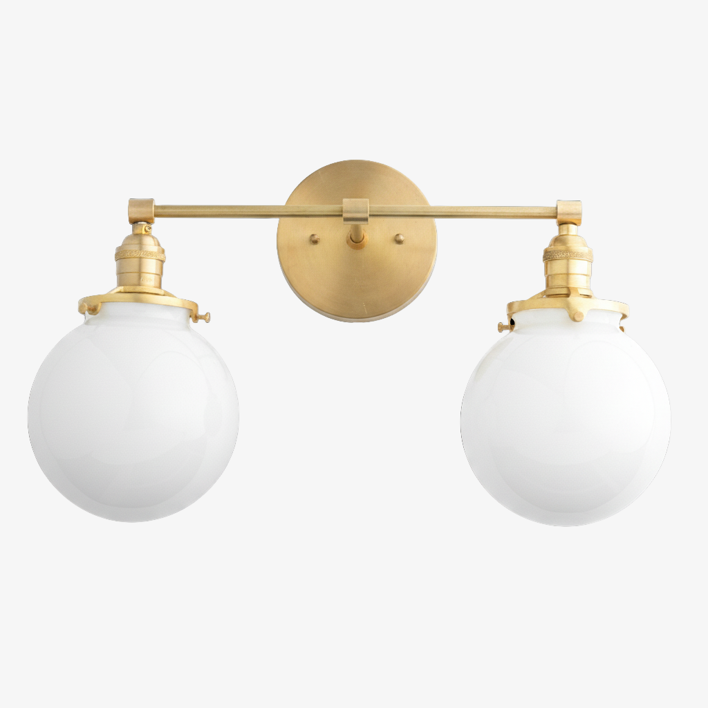 Lumio Globe Glaskugel-Waschtischleuchte – Moderne Badezimmerleuchte mit zwei Lichtern