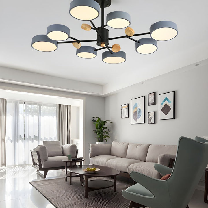 Modern Acrylic Chandelier - Multiple Lamp Heads Lamp for Living Room