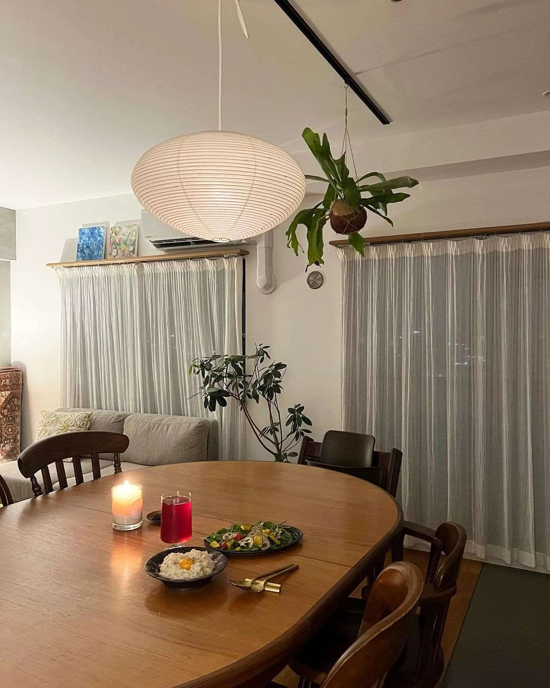 Mulberry Paper Plug-In Pendant Light