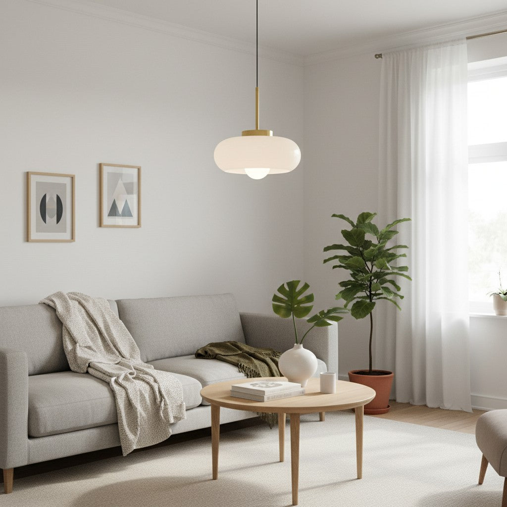 Havelo Round Glass Pendant Light - Bauhaus Pendant Light for Home N51