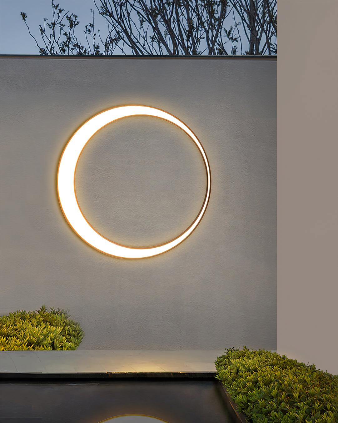 Moon Stainless Steel Wall Lamp - Black Celestial Fixture for Outdoor
